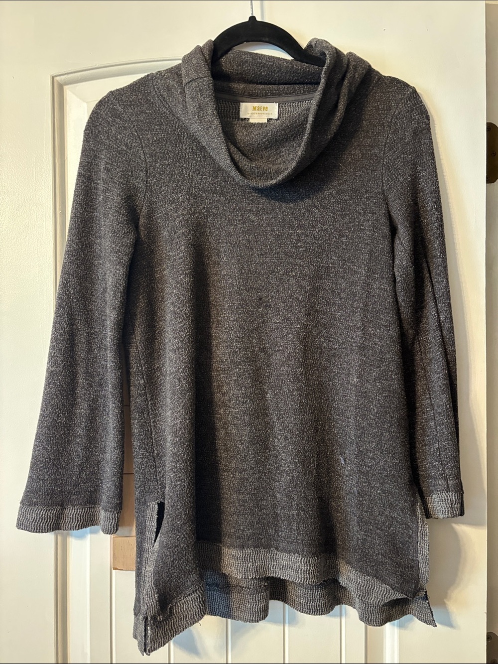 Maeve Charcoal Cowlneck Tunic Sweater
